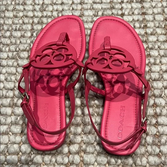 Pink Coach Jaci leather Sandals - Picture 6 of 10